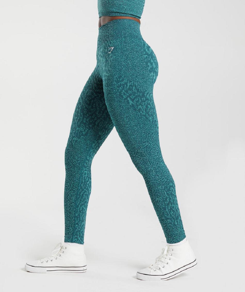 Gymshark Adapt Animal Seamless Ženske Tajice Tirkizne | HR 4058HAP